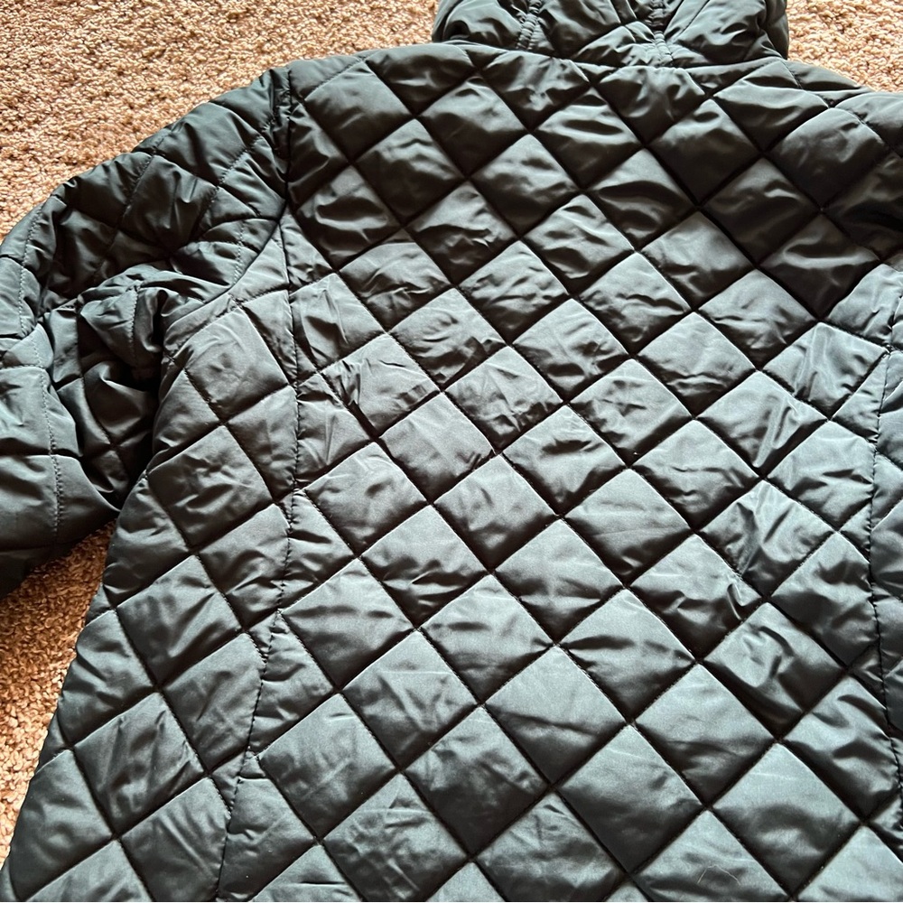 Lands End Ladies Quilted Hooded Jacket - Dark Teal - Picture 7 of 7
